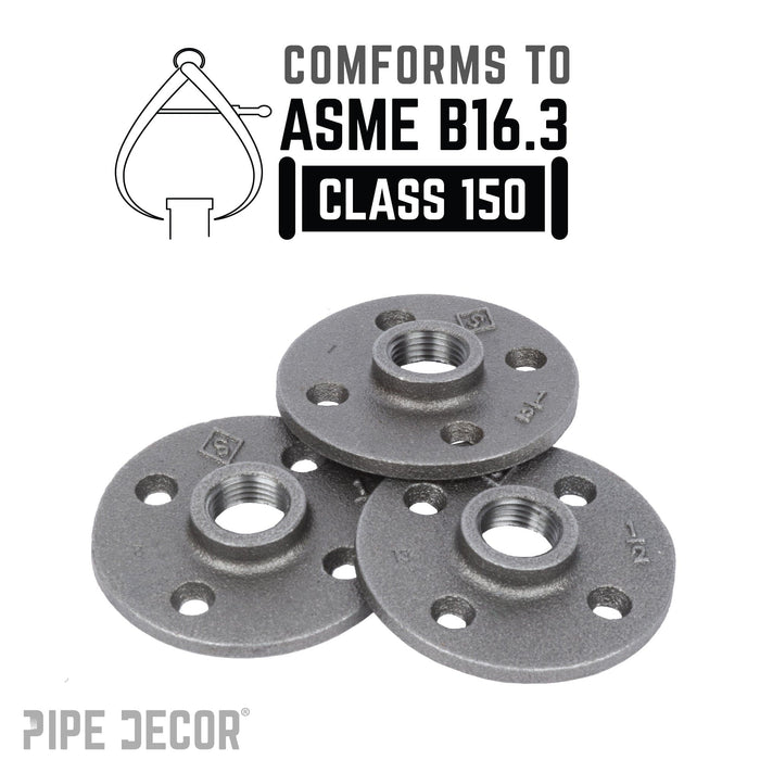1/2 in. Black Floor Flange - Sweatfully