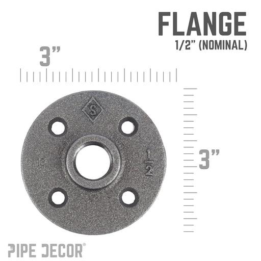 1/2 in. Black Floor Flange - Sweatfully