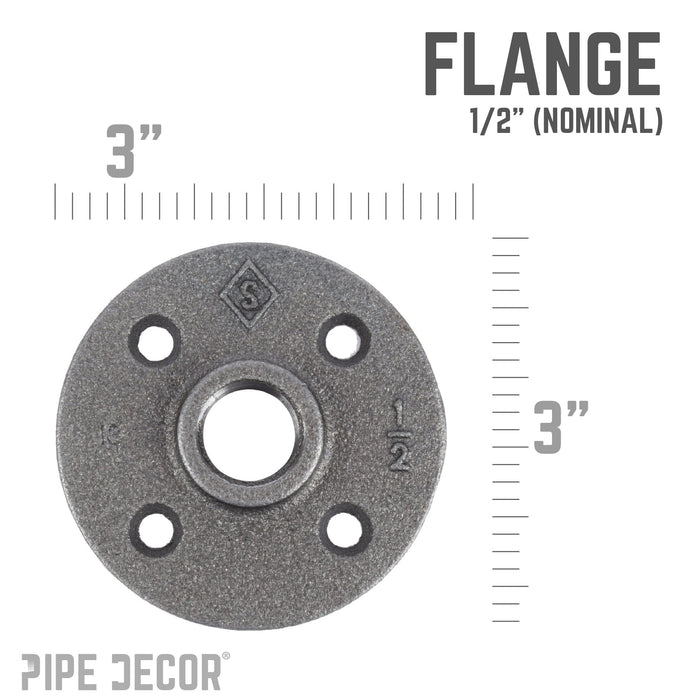 1/2 in. Black Floor Flange - Sweatfully