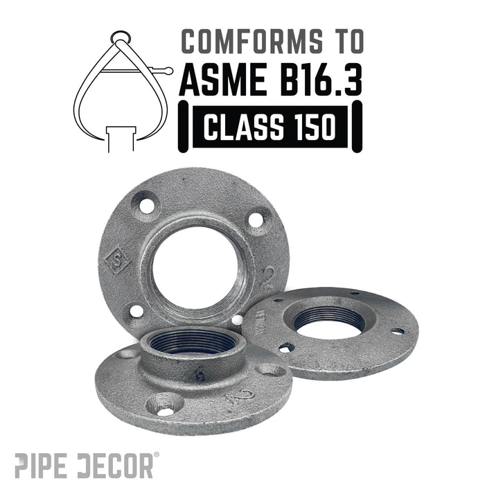 2 in. Black Floor Flange - Sweatfully