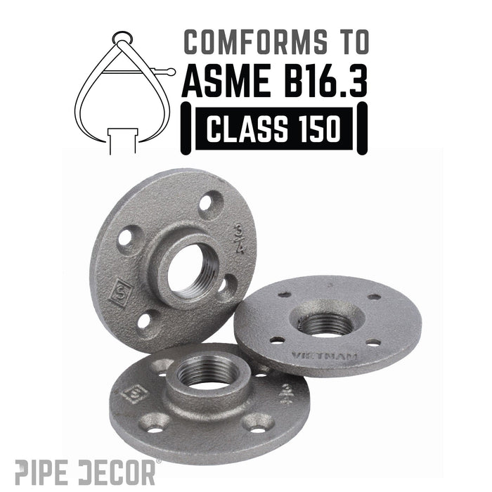 3/4 in. Black Floor Flange - Sweatfully