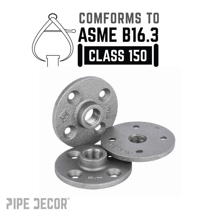 3/8 in. Black Floor Flange - Sweatfully