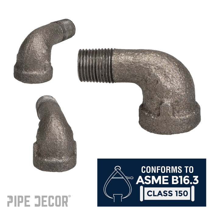 1/8 in. Black 90 Degree Street Elbow - Sweatfully