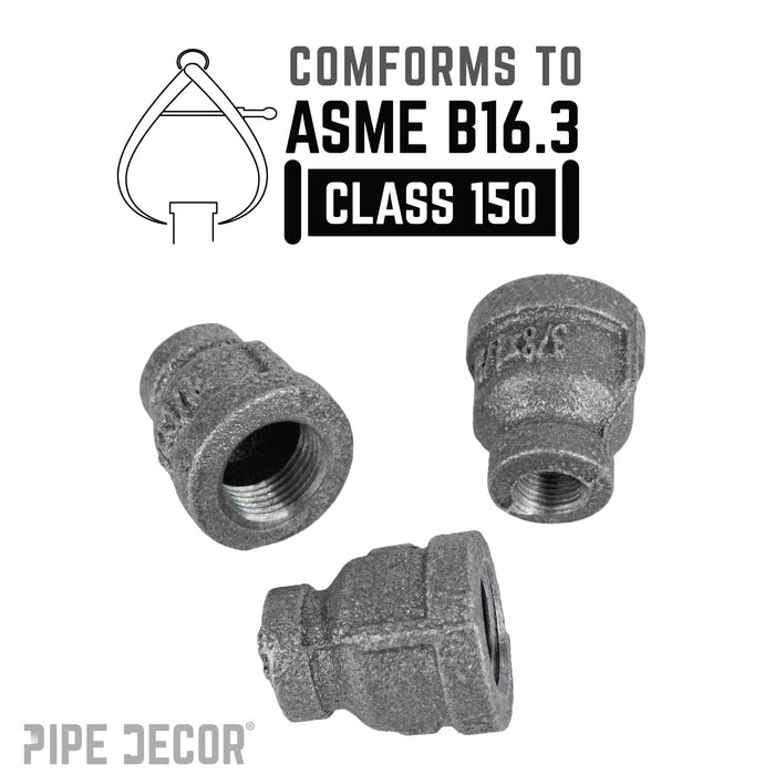 3/8 in. x 1/8 in. Black Reducing Coupling - Sweatfully