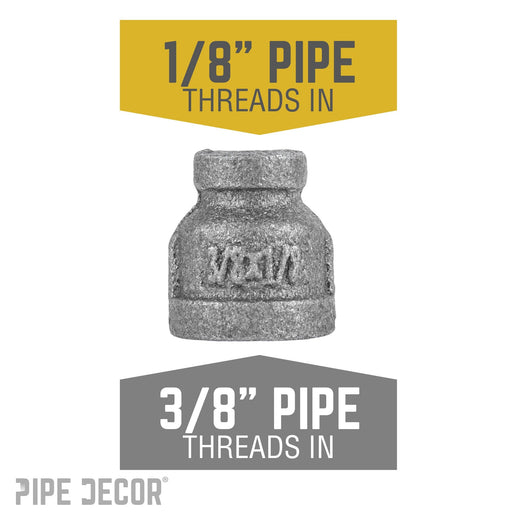3/8 in. x 1/8 in. Black Reducing Coupling - Sweatfully