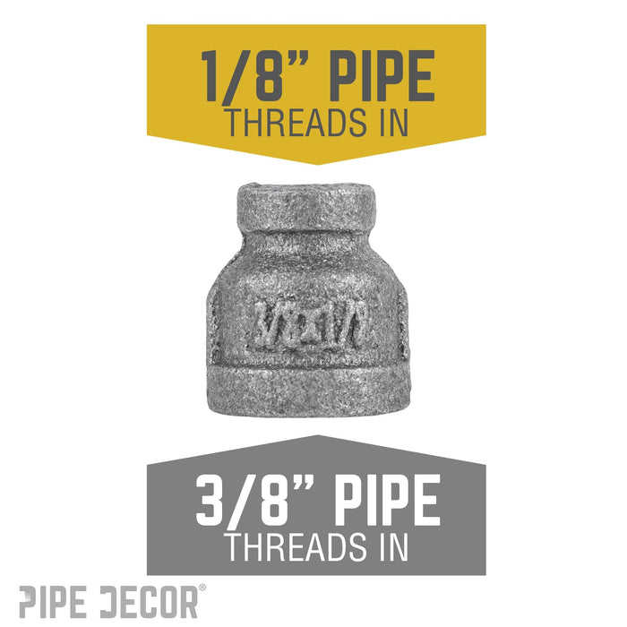 3/8 in. x 1/8 in. Black Reducing Coupling - Sweatfully