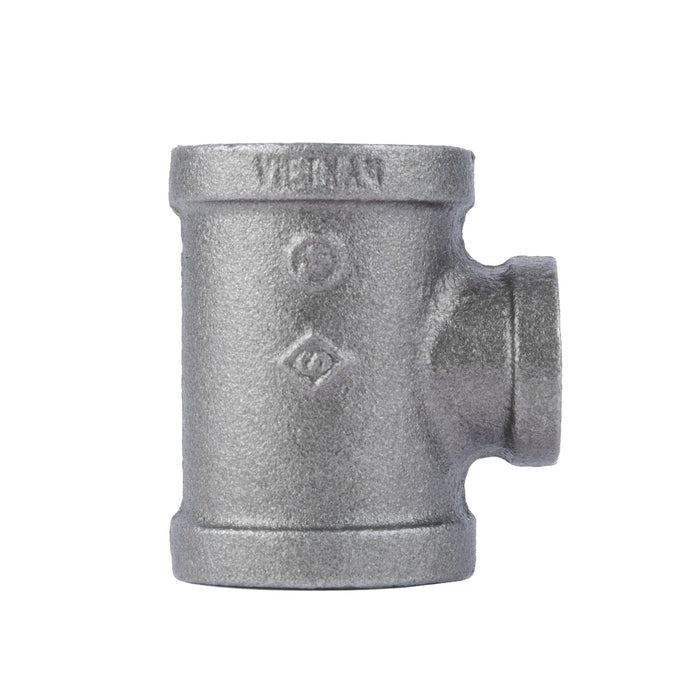 1 in. x 1 in. x 1/2 in. Black Reducing Tee - Sweatfully