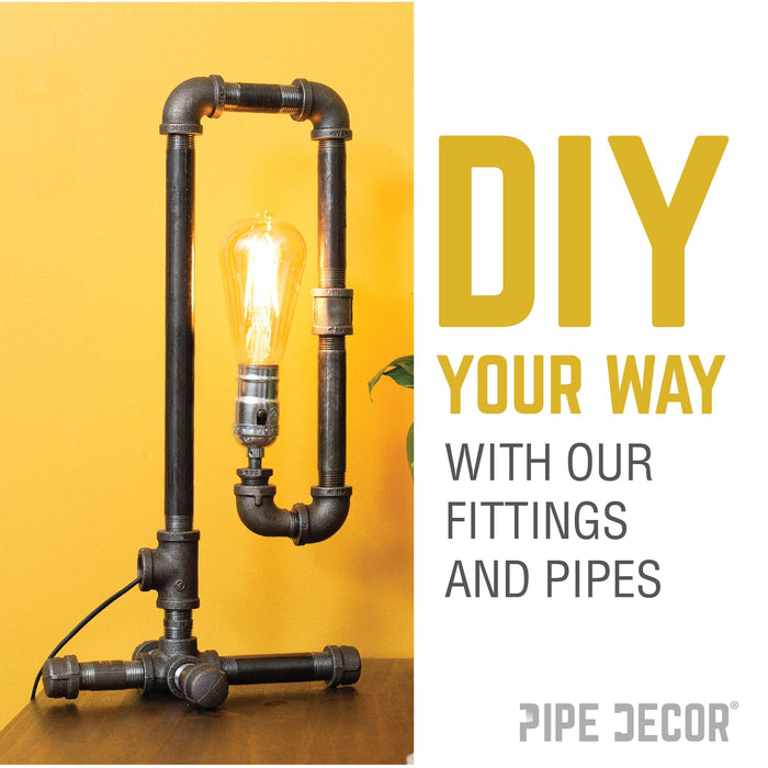 1 in. x 1/2 in. x 1 in. Black Reducing Tee - Sweatfully