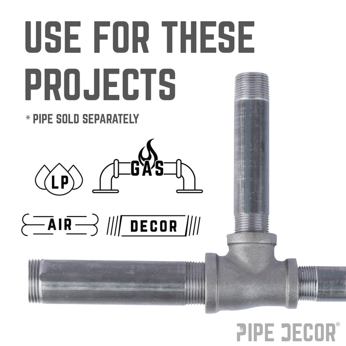 1 1/2 in. x 3/4 in. x 1 1/2 in. Black Reducing Tee - Sweatfully