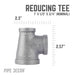 1 in. x 1/2 in. x 3/4 in. Black Reducing Tee - Sweatfully