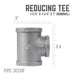 1 1/4 in. x 1 1/4 in. x 1 in. Black Reducing Tee - Sweatfully