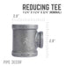 1 1/4 in. x 1 1/4 in. x 3/4 in. Black Reducing Tee - Sweatfully