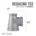 1 1/4 in. x 3/4 in. x 1 in. Black Reducing Tee - Sweatfully