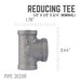 1/2 in. x 1/2 in. x 3/4 in. Black Reducing Tee - Sweatfully