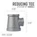 2 in. x 1 1/2 in. x 1 in. Black Reducing Tee - Sweatfully