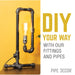 2 in. x 2 in. x 1 1/4 in. Black Reducing Tee - Sweatfully