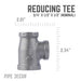 3/4 in. x 1/2 in. x 1/2 in. Black Reducing Tee - Sweatfully