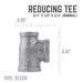 3/4 in. x 1/2 in. x 3/4 in. Black Reducing Tee - Sweatfully
