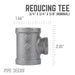 3/4 in. x 3/4 in. x 3/8 in. Black Reducing Tee - Sweatfully