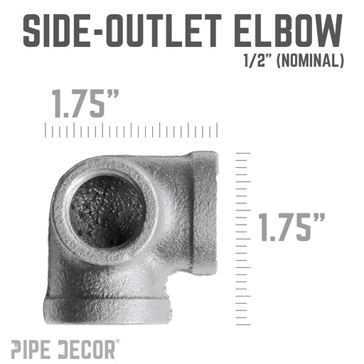 1/2 in. Black Side Outlet Elbow - Sweatfully