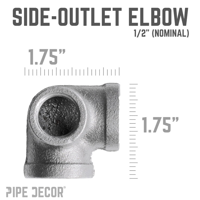 1/2 in. Black Side Outlet Elbow - Sweatfully