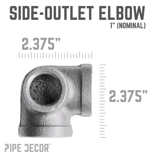 1 in. Black Side Outlet Elbow - Sweatfully
