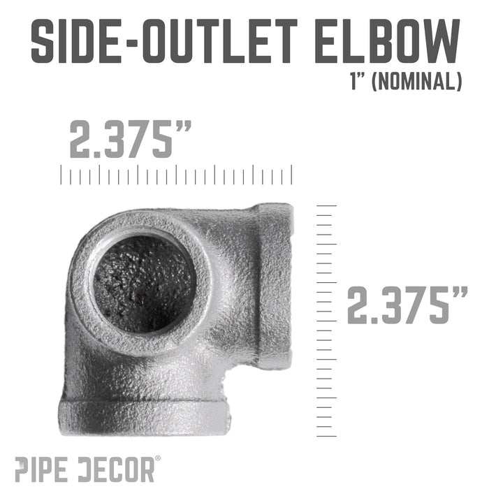 1 in. Black Side Outlet Elbow - Sweatfully