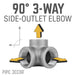 1 in. Black Side Outlet Elbow - Sweatfully