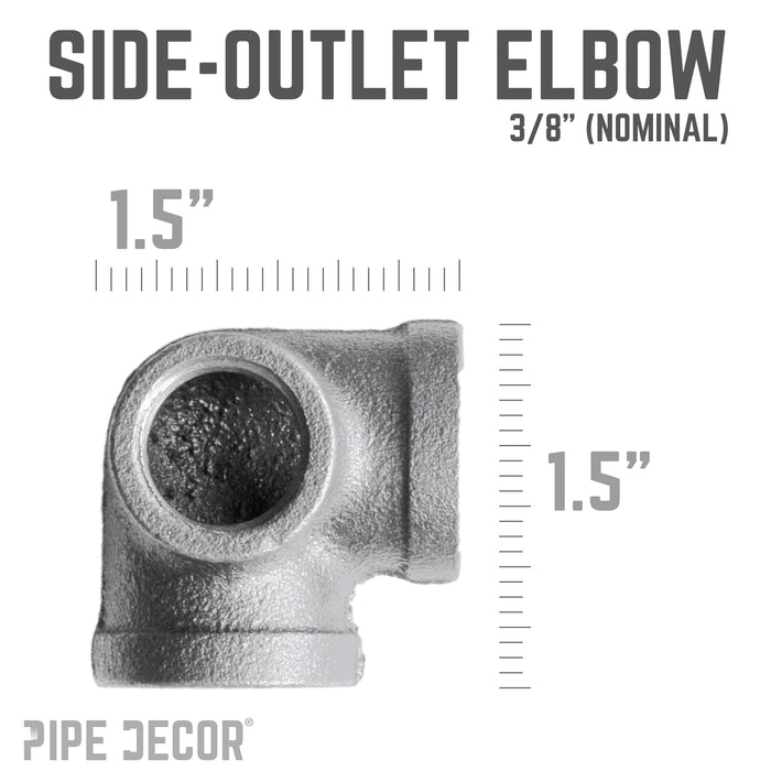 3/8 in. Black Side Outlet Elbow - Sweatfully