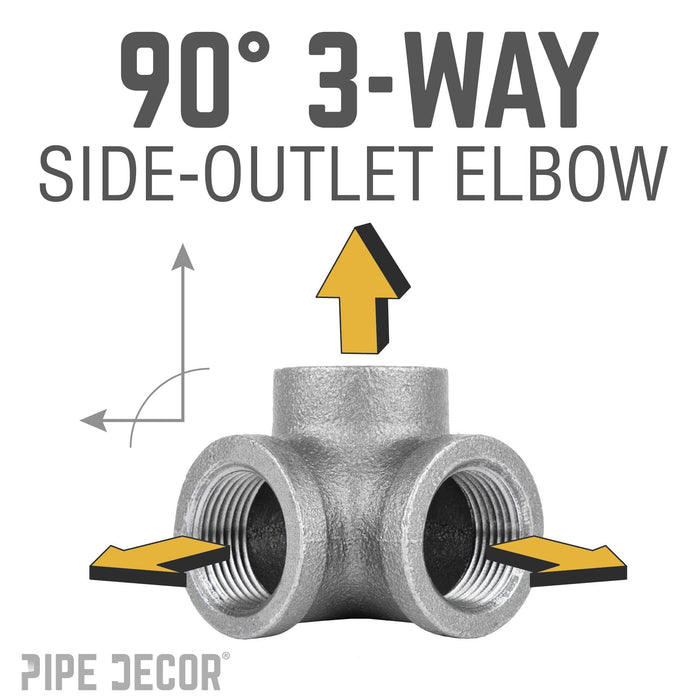 3/8 in. Black Side Outlet Elbow - Sweatfully