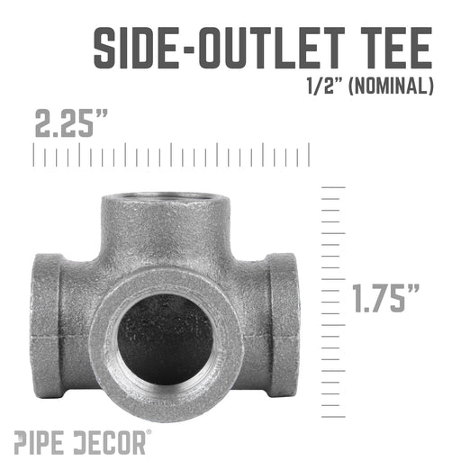 1/2 in. Black Side Outlet Tee - Sweatfully