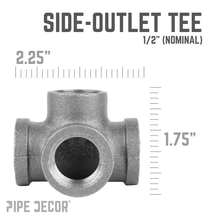 1/2 in. Black Side Outlet Tee - Sweatfully