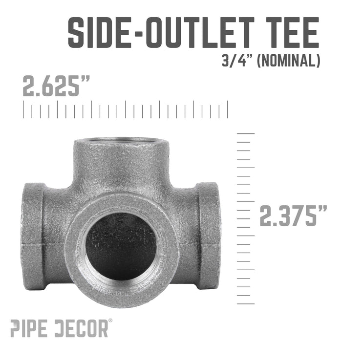 3/4 in. Black Side Outlet Tee - Sweatfully