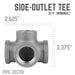 3/4 in. Black Side Outlet Tee - Sweatfully