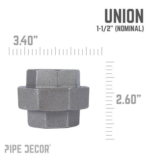 1 1/2 in. Black Union - Sweatfully