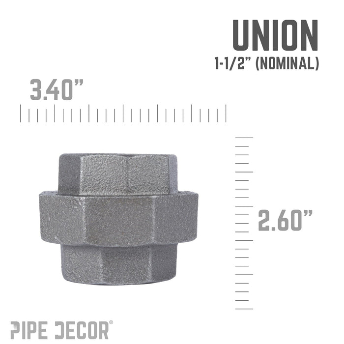 1 1/2 in. Black Union - Sweatfully
