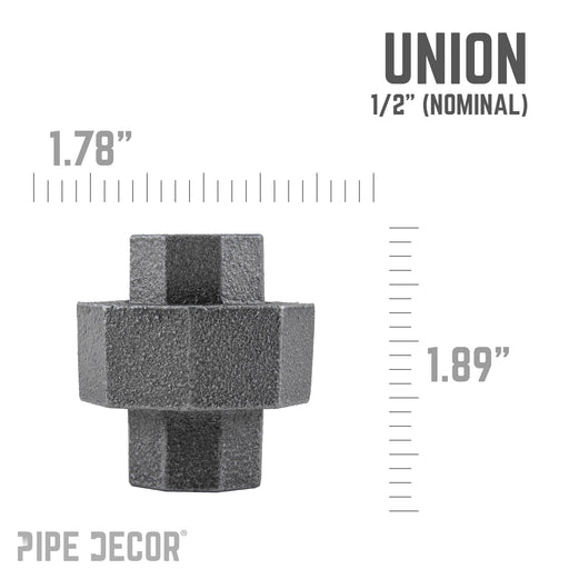 1/2 in. Black Union - Sweatfully