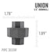 1/2 in. Black Union - Sweatfully