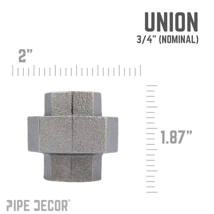 3/4 in. Black Union - Sweatfully