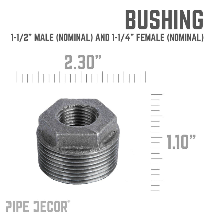 1 1/2 in. x 1 1/4 in. Black Bushing - Sweatfully