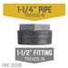 1 1/2 in. x 1 1/4 in. Black Bushing - Sweatfully