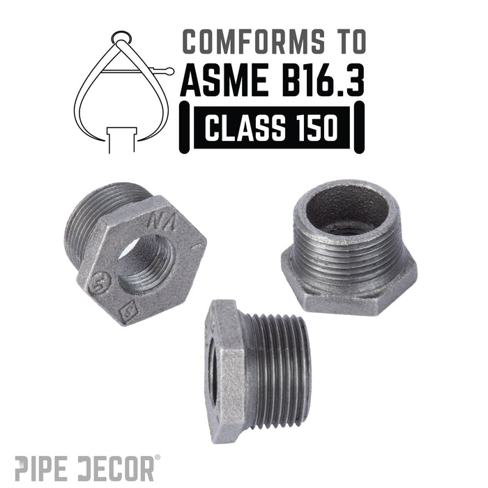 1 1/2 in. x 1 in. Black Bushing - Sweatfully