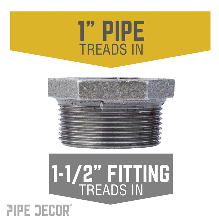 1 1/2 in. x 1 in. Black Bushing - Sweatfully