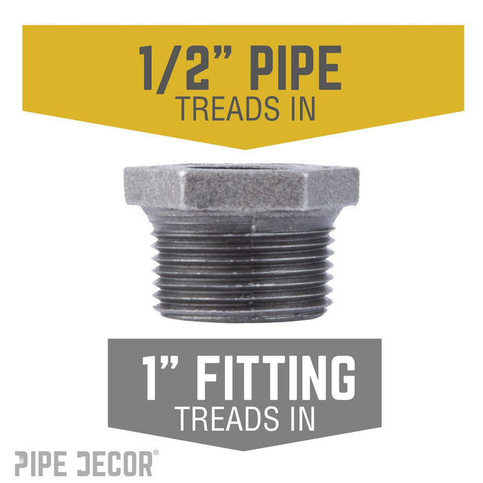 1 in. x 1/2 in. Black Bushing - Sweatfully