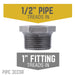 1 in. x 1/2 in. Black Bushing - Sweatfully