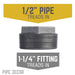 1 1/4 in. x 1/2 in. Black Bushing - Sweatfully