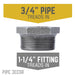 1 1/4 in. x 3/4 in. Black Bushing - Sweatfully