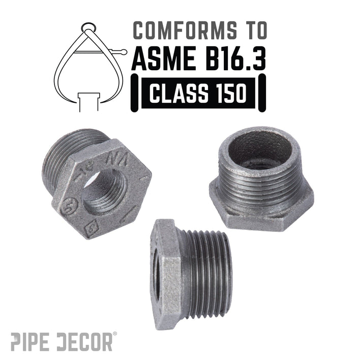 1 in. x 1/4 in. Black Bushing - Sweatfully