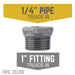 1 in. x 1/4 in. Black Bushing - Sweatfully