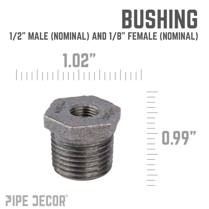 1/2 in. x 1/8 in. Black Bushing - Sweatfully